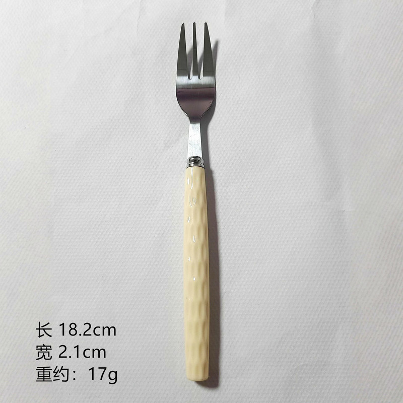 新款塑料手柄不锈钢勺叉高颜值糖果色不锈钢勺叉家用创意西餐叉勺|undefined