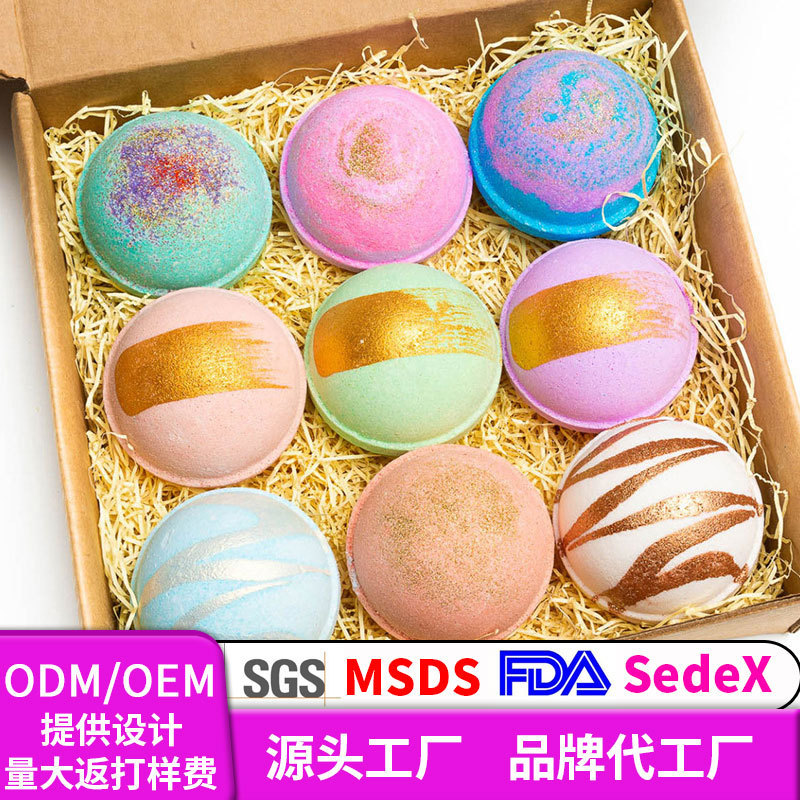 Source manufacturer DIY Bath salt Bath explosive salt Bath bubbles set painted crystal hole bubble Bath feet