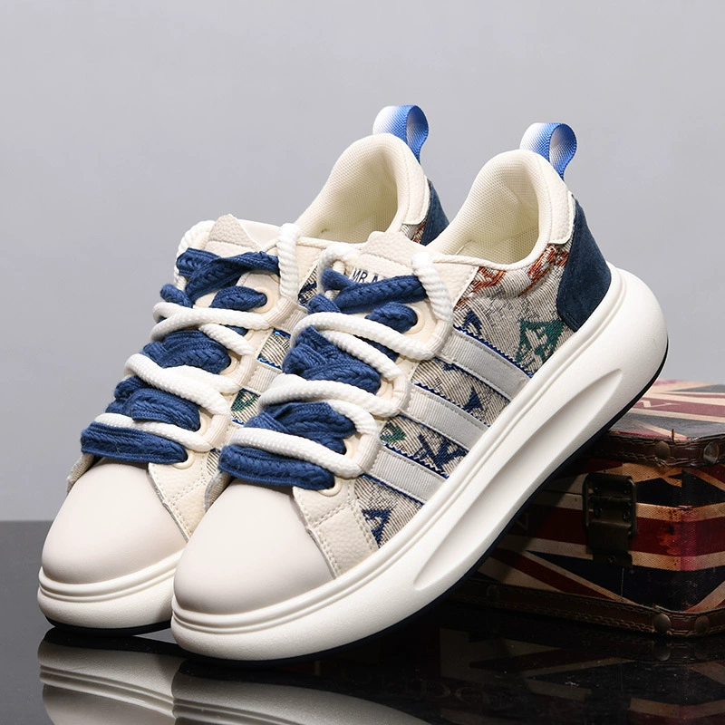 Мужские кроссовки, дышащие кроссовки для бега весна-лето, амортизирующие, универсальные повседневные унисекс белые кроссовки MY2937, удобные и увеличивающие рост.