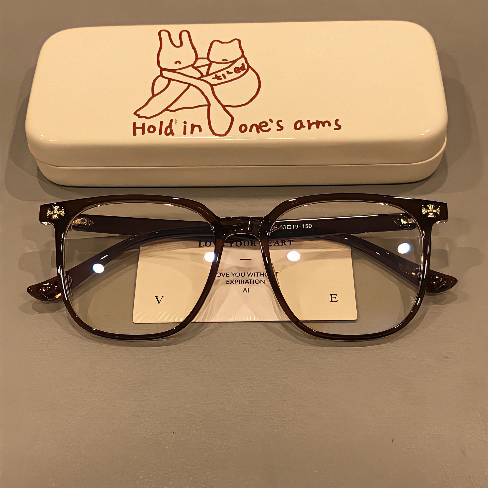 Ice American myopia glasses women can match with large frame square and round face professional anti-blue light flat light non-face eye frame