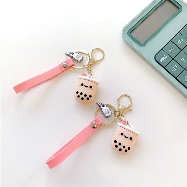 かわいいミルクティーカップ型のキーホルダー、バッグ飾り、キーリング、携帯電話用飾り、女性向けキュートでクリエイティブな飾り|undefined