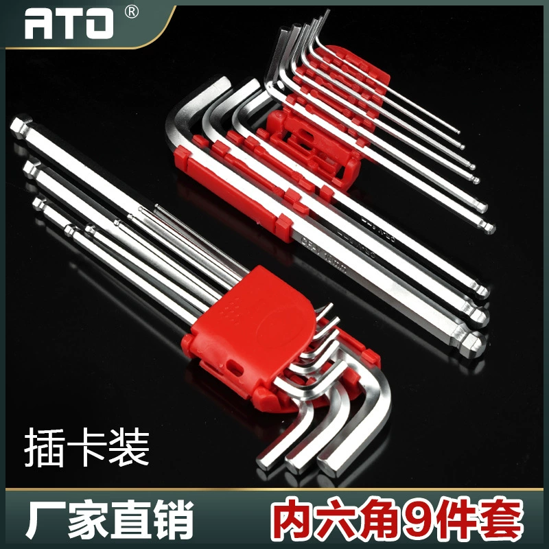 Набор из 9 удлиненных матовых хромированных шестигранных головок подходит для закаленного L-образного ключа со средней и длинной шестигранной головкой и торцевой головкой на 9 шт. оптом