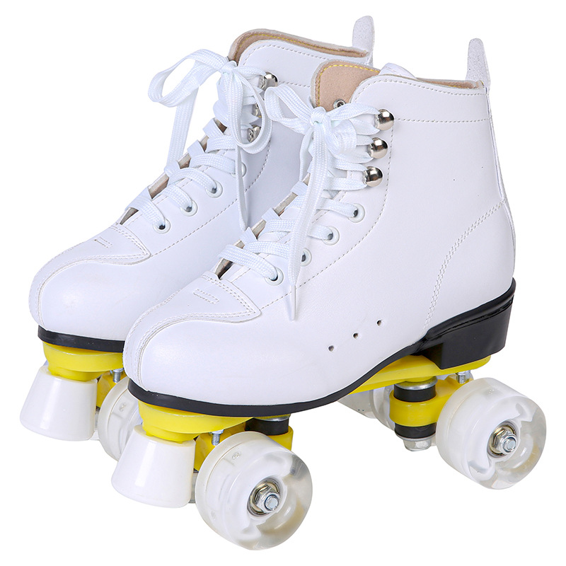 Hebilla suelta zapatos de patinaje de doble fila cuatro zapatos de patinaje sobre ruedas adultos hombres y mujeres deportes zapatos de patinaje sobre ruedas zapatos de patinaje al por mayor de fábrica