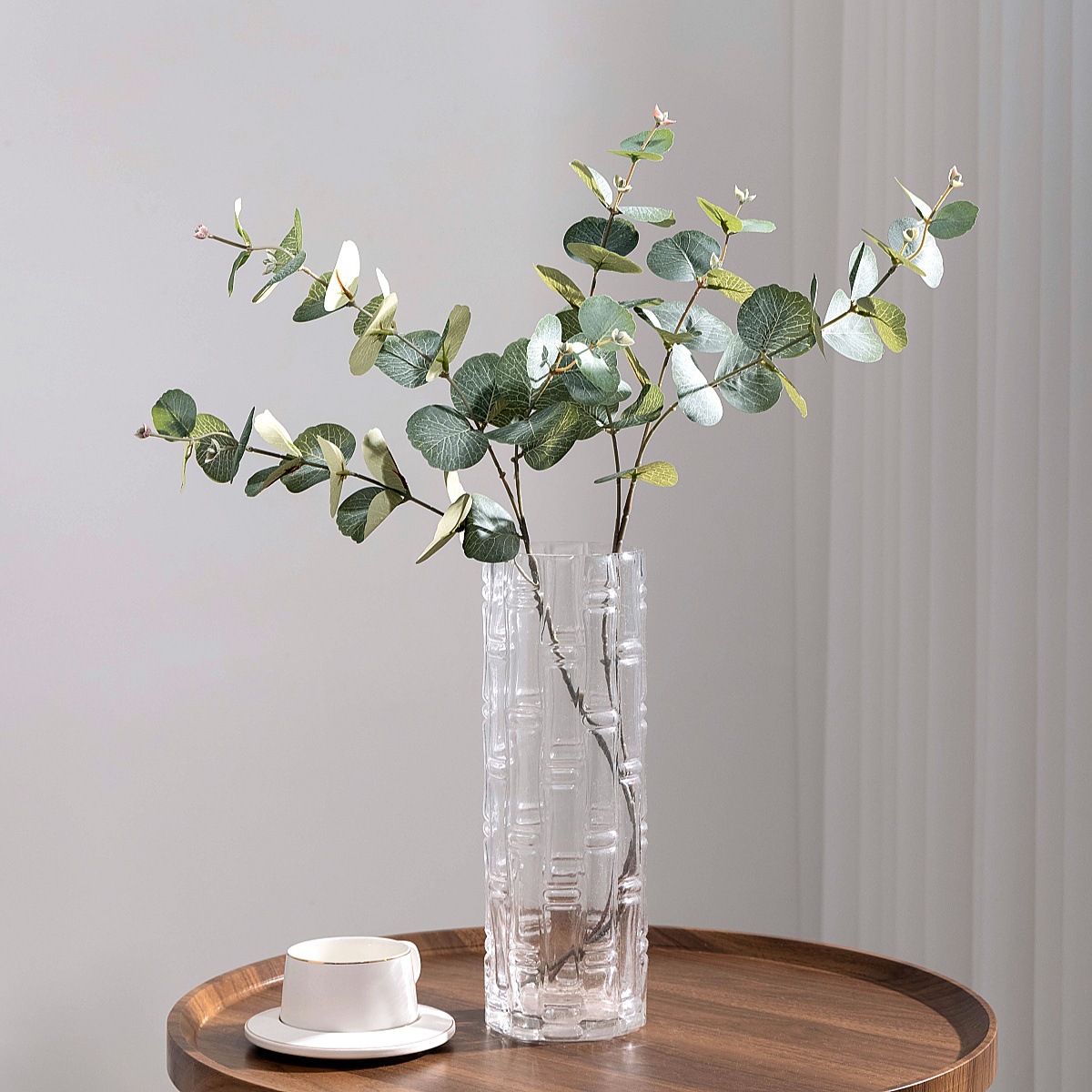 仿真植物苹果叶金钱叶尤加利叶子短枝树枝插花婚庆装饰配叶仿真花