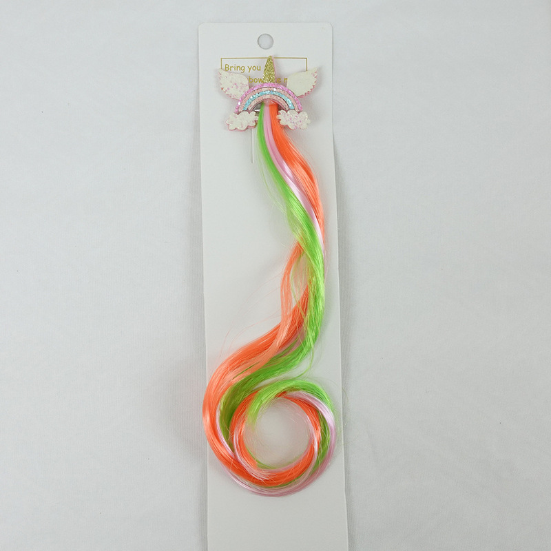 Cross-Border Children's Wigs Rainbow Unicorn Children's Hair Accessories Hairpin Style Cute Girls Performance Dress up Wigs Wholesale Cross-Border Children's Wigs Rainbow Unicorn Children's Hair Accessories Hairpin Style Cute Girls Performance Dress up Wigs Wholesale