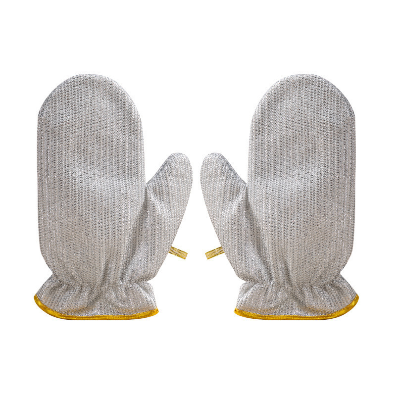 Guantes de alambre de acero de doble cara de PVC, desincrustantes, para cocina y limpieza del hogar