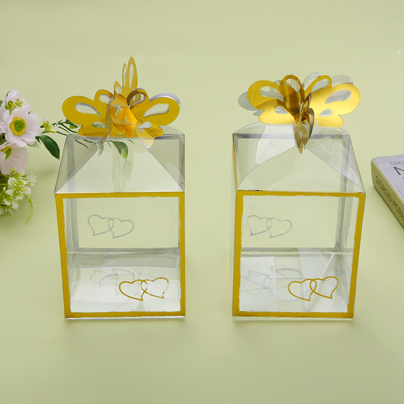 厂家直供爱心透明塑料盒 创意PVC包装盒 PP折叠婚庆喜糖可DIY批发