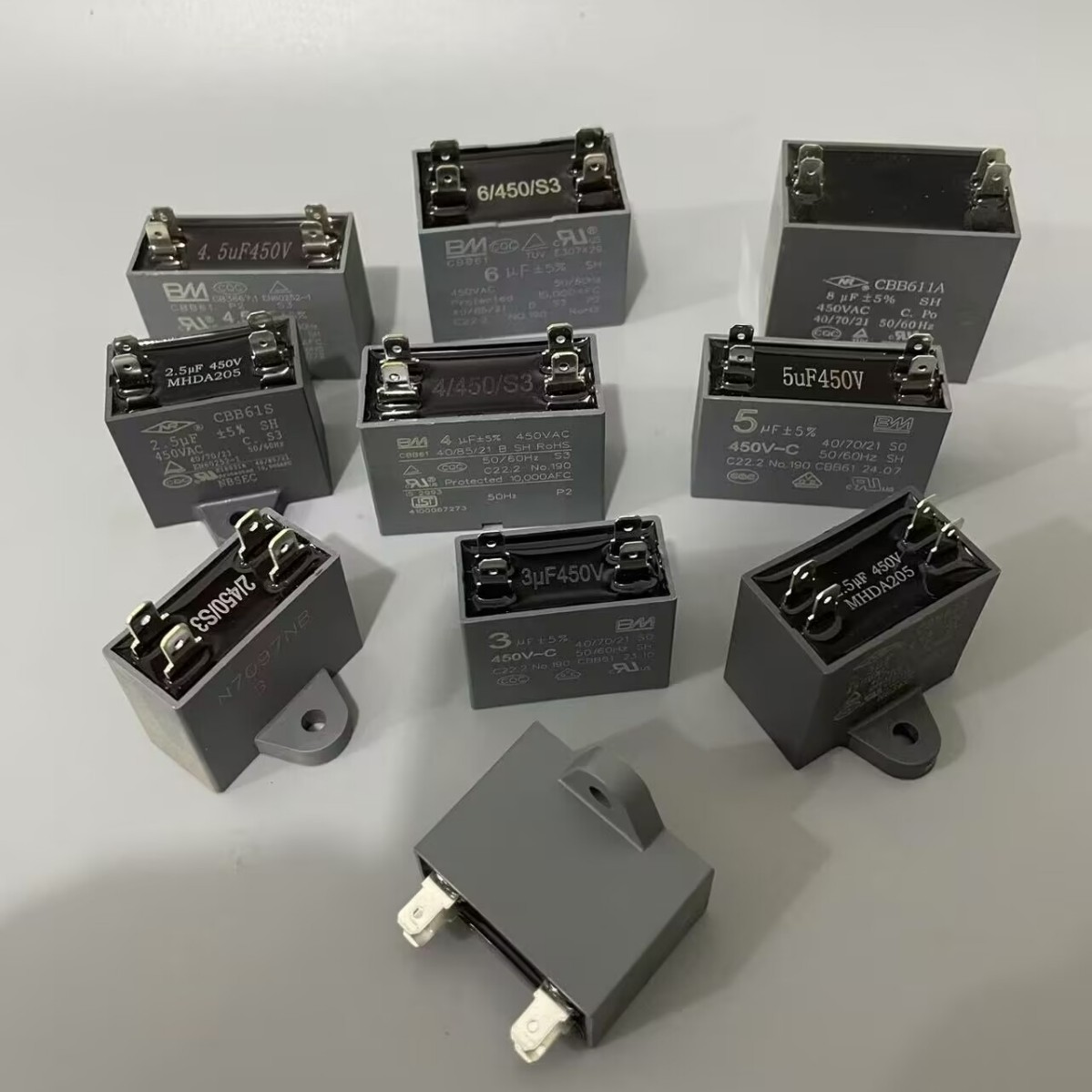 风扇电容空调风机双插片树脂型纯铜插脚全型号耐压高压直插瓷片