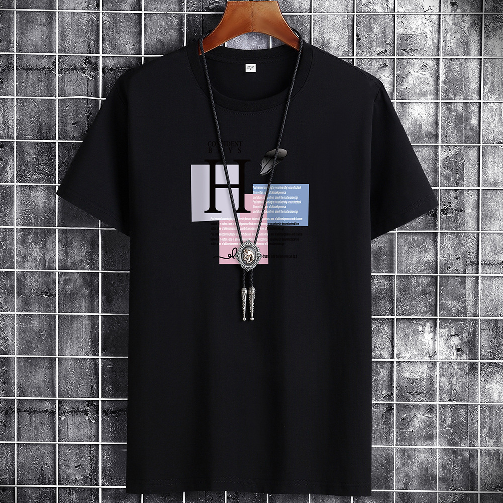 Camiseta de manga corta para hombre ropa suelta interior verano moda color sólido blanco Camiseta de manga media talla grande ropa de hombre 3004