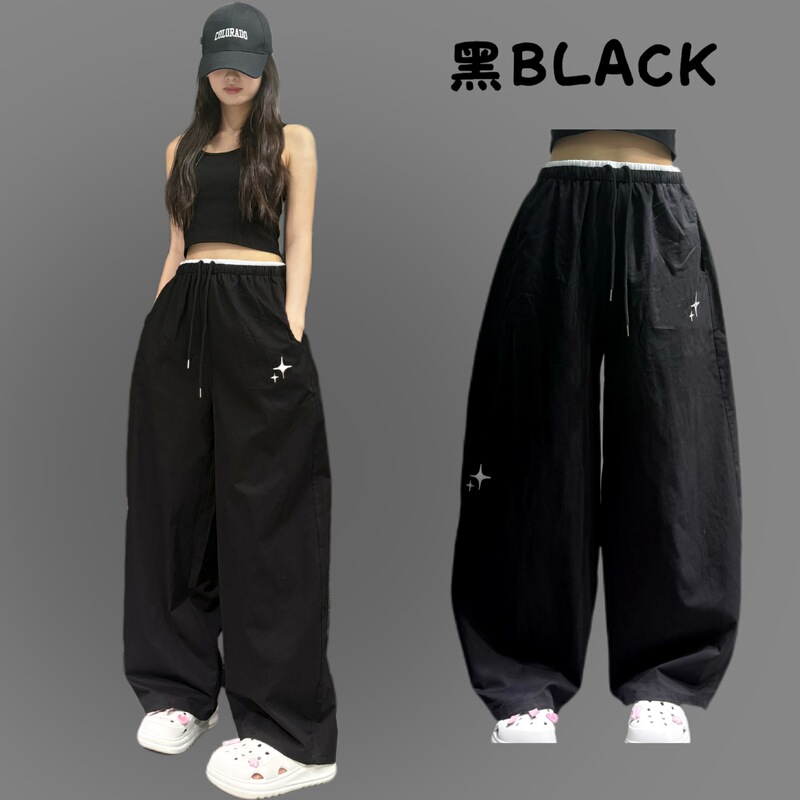 SCK トレンド ダブルウエストパンツ ワイドレッグ カジュアルパンツ 2561 快適薄手スタイル|undefined