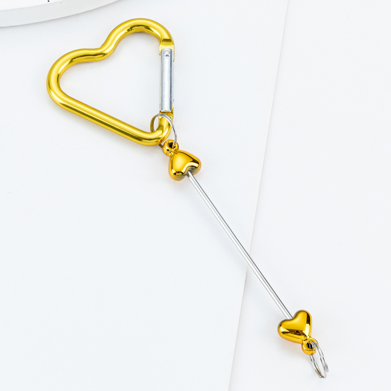 Bricolaje amor mosquetón con cuentas gancho de metal llave hebilla mochila mosquetón multifunción al aire libre