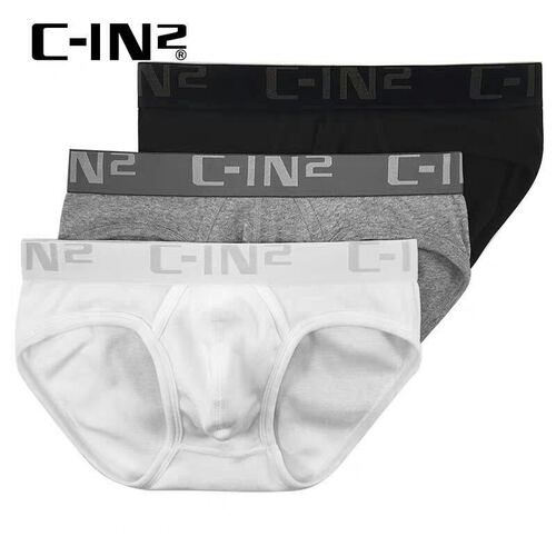 C-IN2 men's briefs pure cotton low waist sexy U convex solid color comfortable and breathable youth briefs 005
