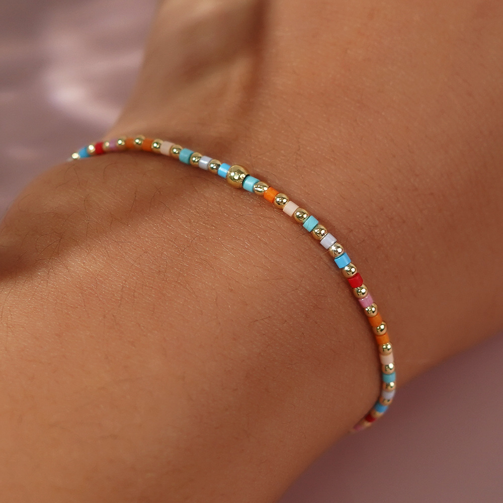 Women's Gender Simple Style Classic Style Round Glass/Colored Glaze Wholesale Bracelets