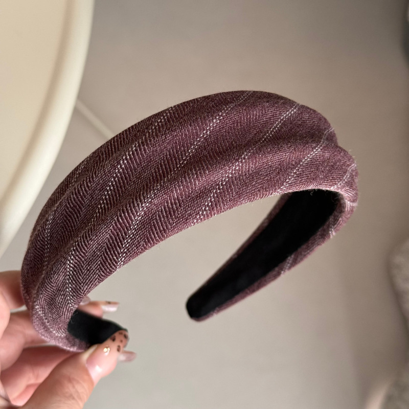 西装面料简约暗纹布艺凹凸海绵发箍高级感复古百搭发箍新款发饰|undefined