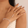 Chain, brand bracelet, metal jewelry from pearl, European style, simple and elegant design