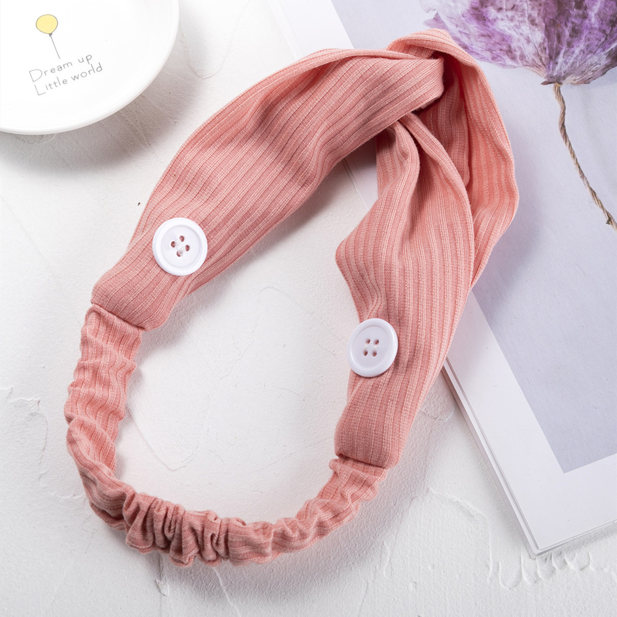 Estilo coreano ins banda de pelo de punto de ala ancha hebilla torcida máscara colgante diadema dulce simple Mori chica estilo lavado de cara diadema cruzada