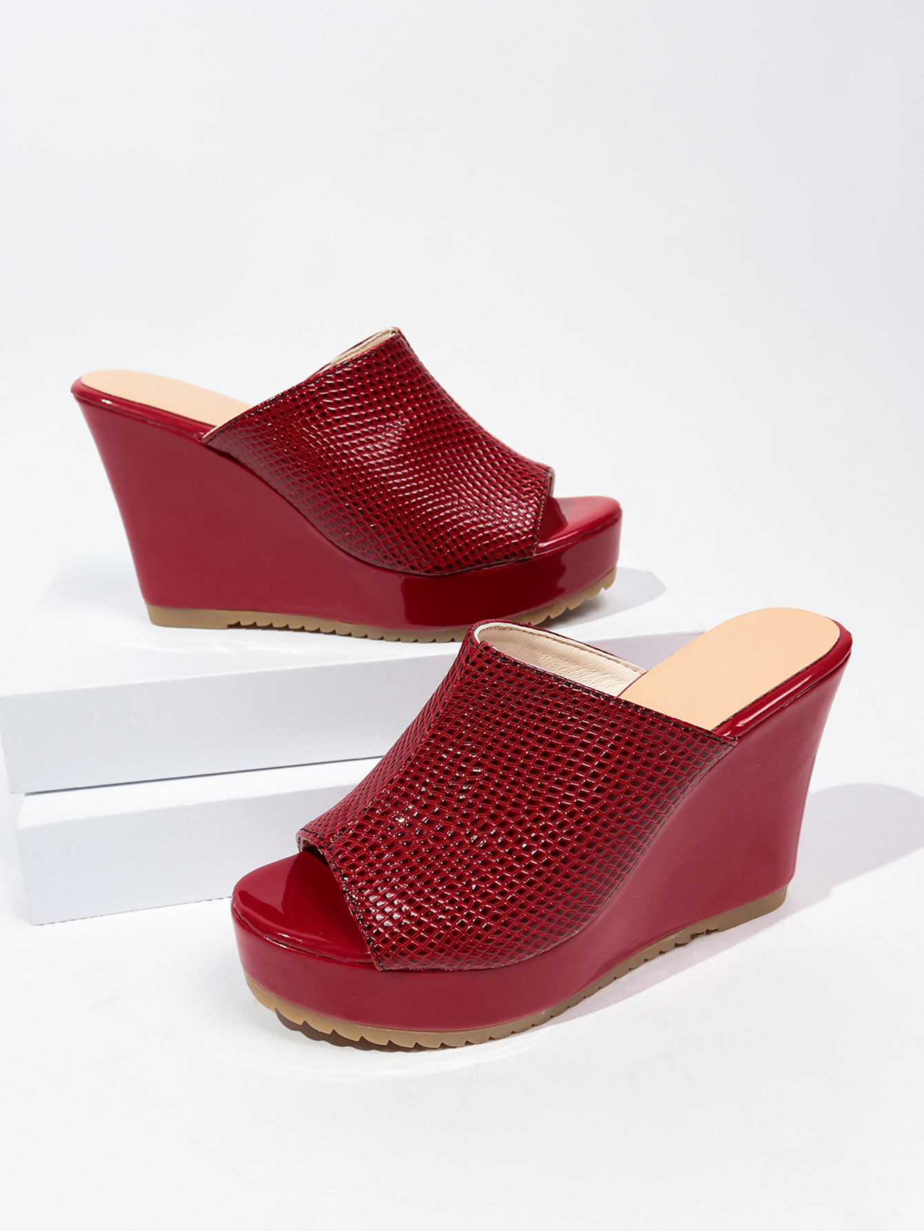 Export Style Peep Toe Wedge Sandals, Summer New Arrival, Plus Size, Thick Sole, Women's Platform Sandals_vogvips.com