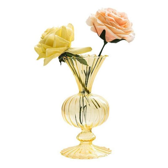 European-style flower arrangement living room table decoration mid-ancient black nitrate glass vase high-grade ins style