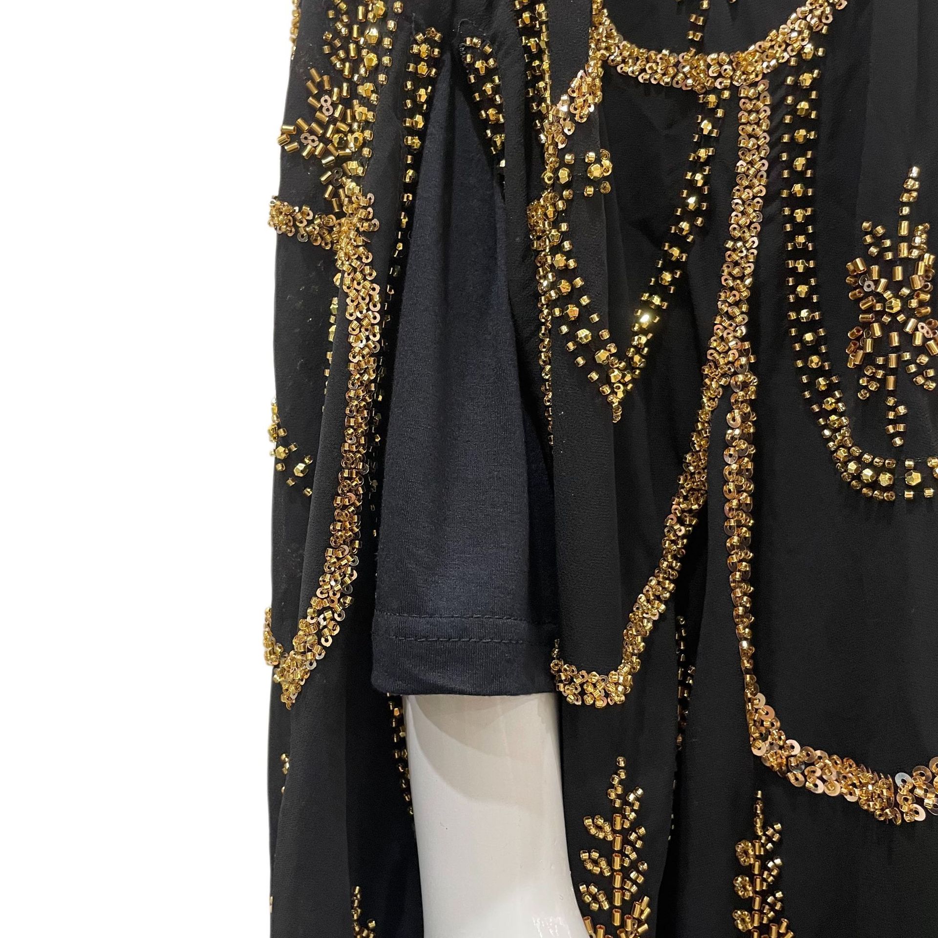 Fashionable Dubai Muslim Bat Sleeve Rhinestone Embellished Robe Arab Middle Eastern Abaya Long Dress_ecoleips.com