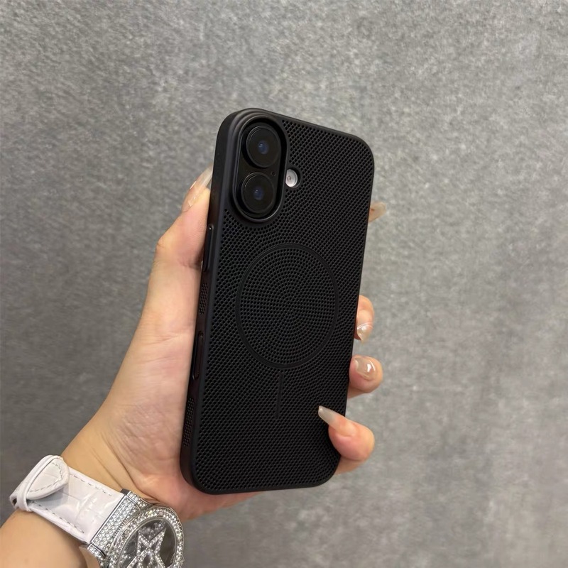 夏天蜂窝散热透气适用iPhone17promax手机壳苹果17细圈磁吸16硬新|undefined