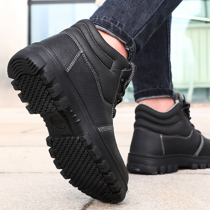Safety shoes for men S3 anti-static steel head anti-crushing and anti-puncture cowhide comfortable wear-resistant safety protection work shoes manufacturer 