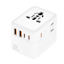 亚马逊全球通用转换插座20W无线转接头双AC插孔欧标美标转换插头