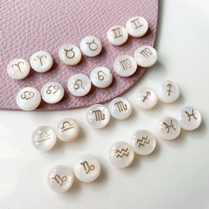 Shell heart round constellation epoxy gold loose beads handmade diy bracelet necklace beaded jewelry accessories