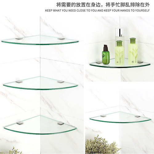 Square glass clip fixed bracket stainless steel semi-circle clip glass partition shelf drag clip hardware accessories wholesale