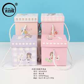 创意圣诞节PVC苹果盒新款卡通透明手提盒立体平安夜礼物包装盒子