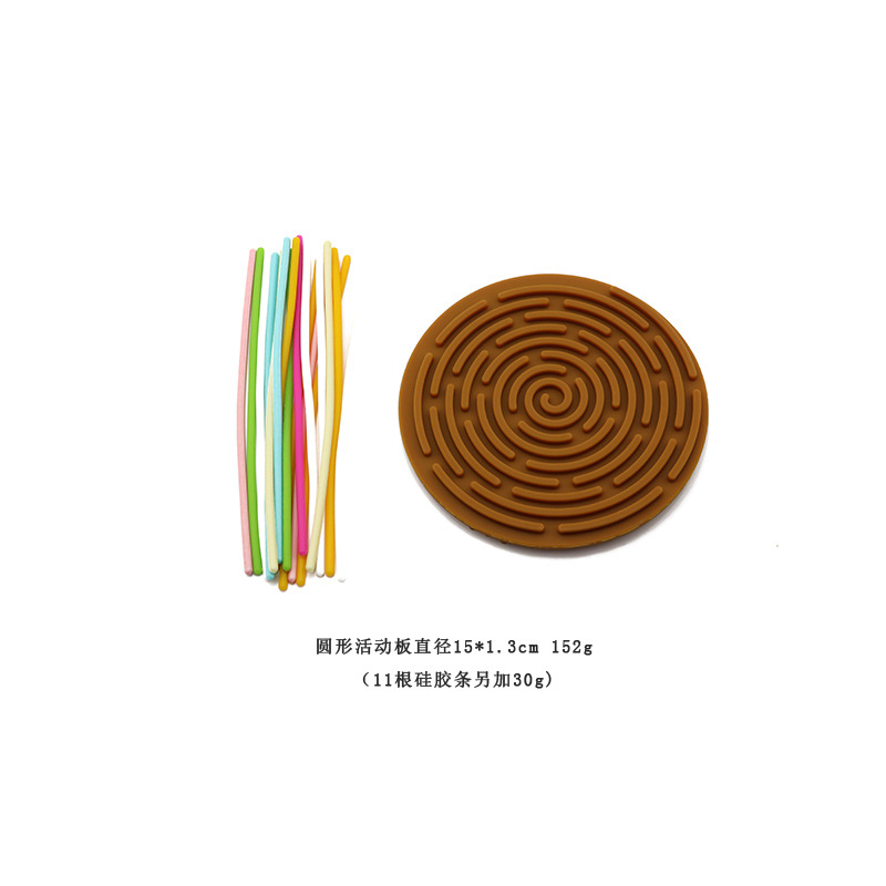 원형 - 브라운 (실리콘 스트립 12개 및 검정색 파우치 포함)