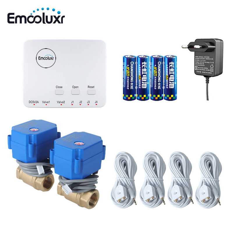 Intelligent Flood Prevention System: Water Leak Alarm Host + Multiple Water Immersion Sensors + Automatic Water Shut-Off Valve for Comprehensive Protection Intelligent Flood Prevention System: Water Leak Alarm Host + Multiple Water Immersion Sensors + Automatic Water Shut-Off Valve for Comprehensive Protection