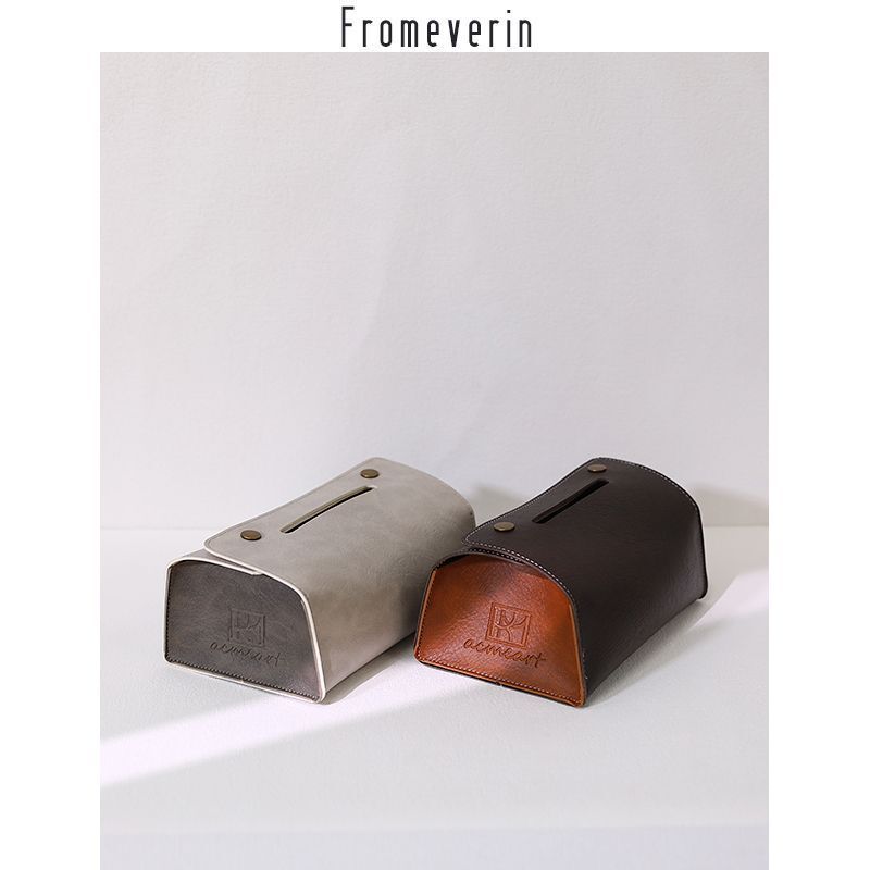 オリジナルホームデスクトップティッシュ収納ボックスレトロ牛革柄ハイエンド紙引き出しリビングルームスタディアメリカンティッシュボックス|undefined