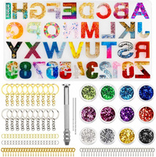 数字字母流苏172件套装吊坠镜面硅胶模具 DIY耳环挂件工具套装