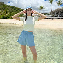 2026新款分体泳衣女短袖冲浪潜水服贴身显瘦水母衣浮潜服温泉泳装