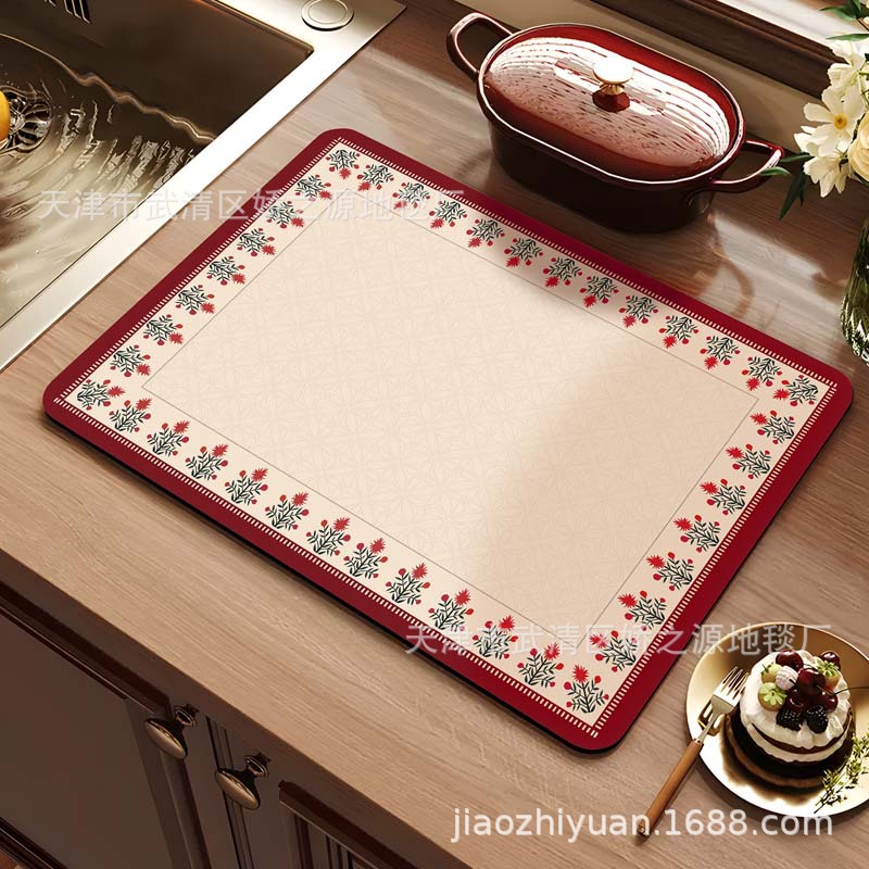 Almohadilla de drenaje transfronteriza, lodo de diatomeas, fácil de cuidar, almohadilla absorbente, encimera de escritorio de cocina, almohadilla de aislamiento antiescaldado, suministro directo de fábrica