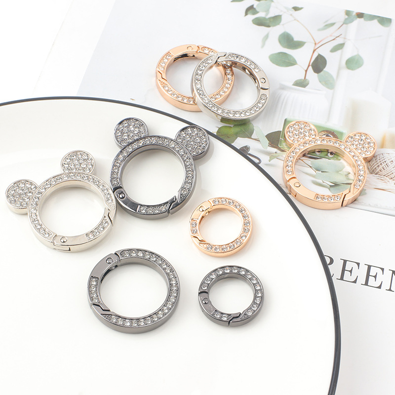 ドリルバネ付きドリル亜鉛合金オープンリング金属自動車キーホルダーdiy部品部品プレゼント卸売り