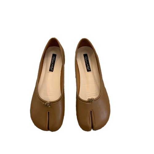 Flat French Retro Pig's Trotter Toe Single Shoes for Women,  New Style, Versatile Soft Sole Bean Pod Shoes