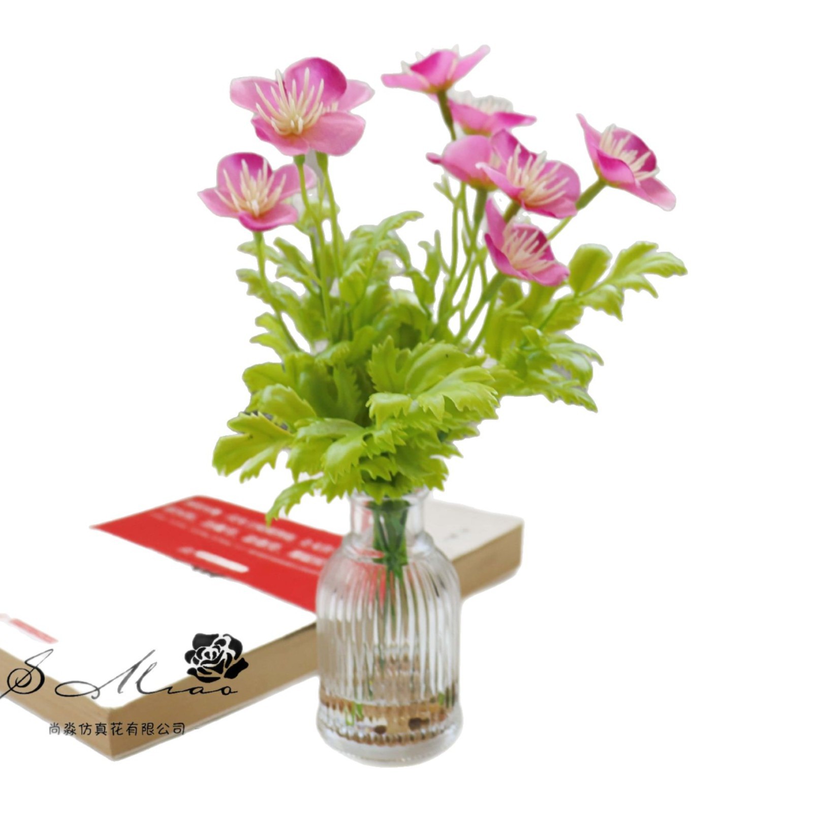 Flores falsas de vidrio de agua falsa flor de cerezo pequeña flor de bonsai de simulación decoración creativa flor de moda verde artificial simulación maceta