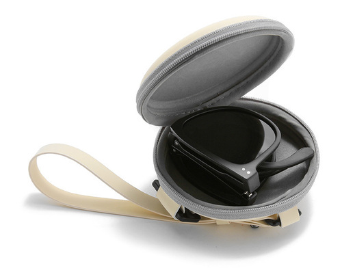 Factory direct sales round folding sunglasses case, fashionable and convenient sunglasses case, round glasses storage bag, zipper soft bag