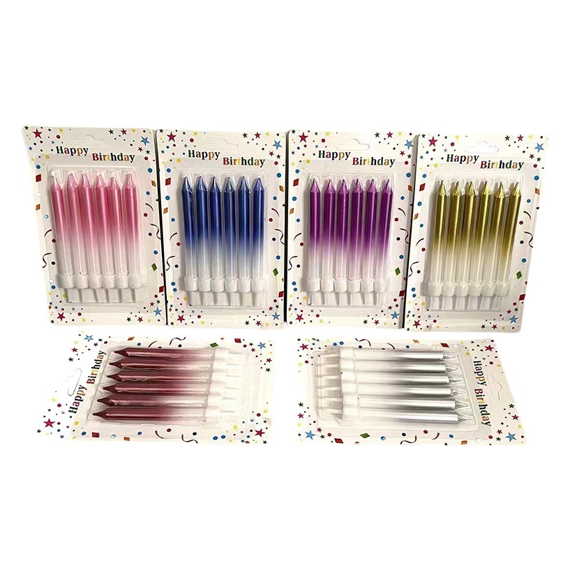 Venta al por mayor chapado en oro semi-spray lápiz cera personalizada fiesta de cumpleaños vela