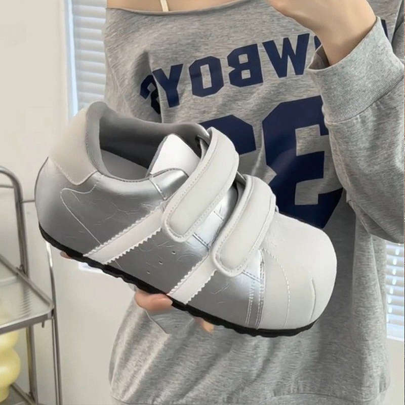 舒适百搭休闲鞋女鞋潮2025秋季新款Q版泡泡贝壳小板鞋厚底增高3cm|undefined