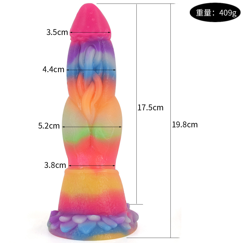 Dragón de hielo Polla pene de silicona líquida juguetes sexuales para adultos Yin anal de doble propósito clímax equipo juguetes sexuales para casa