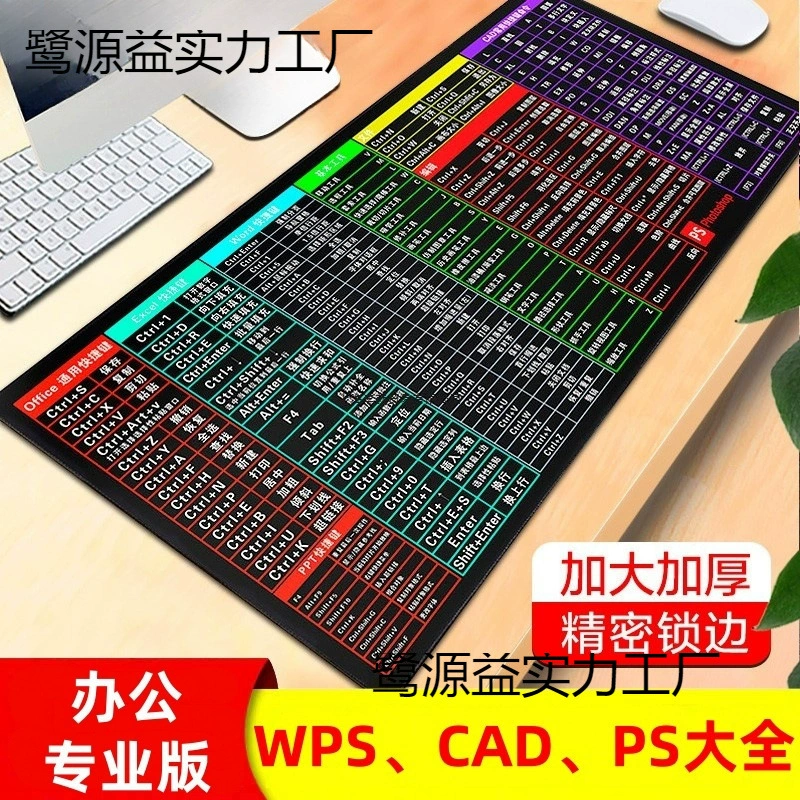 Очень большой коврик для мыши, офисные клавиши быстрого доступа, большая компьютерная клавиатура, настольный коврик для мальчиков и девочек, профессиональное издание