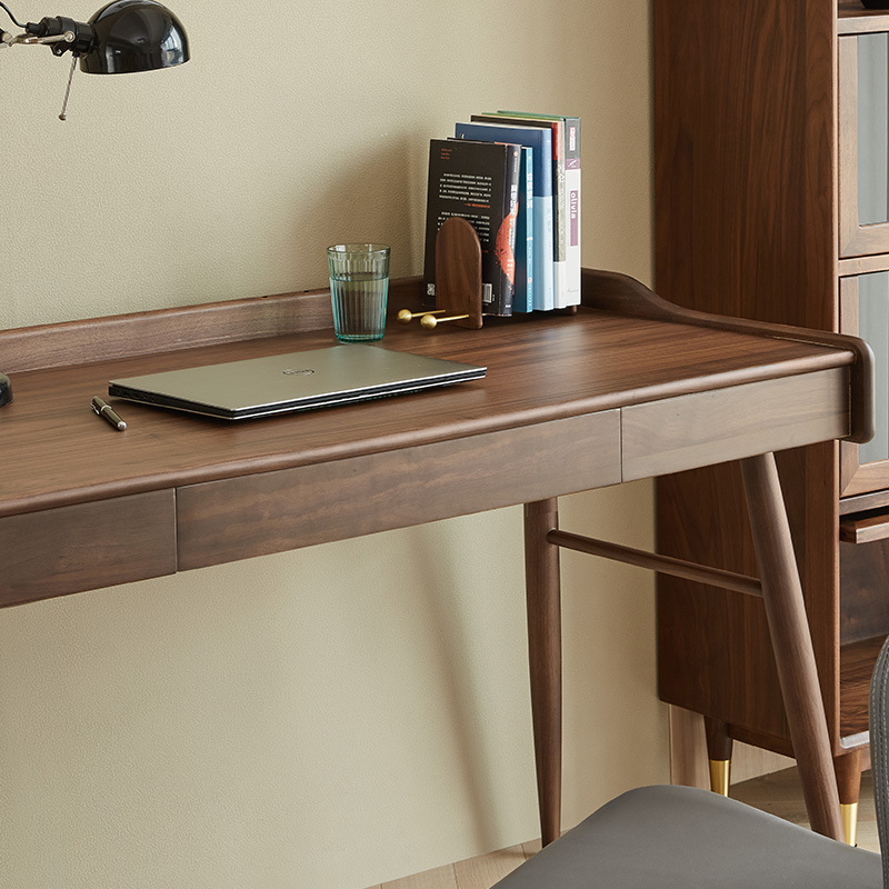 Mesa de escritorio de madera sólida estilo nórdico estilo japonés mesa de trabajo de computadora cereza red pequeña casa muebles de madera de nuez negra