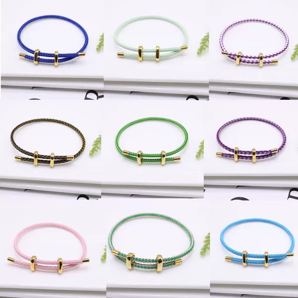 DIY beaded steel wire hand rope 3mm couple diy8 buckle steel wire rope bracelet bidirectional adjustment wear transfer beads