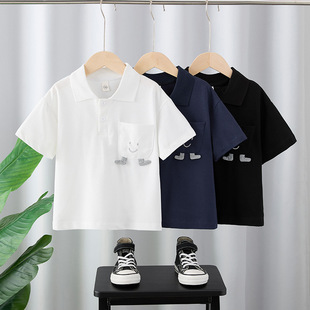 Boys Short-Sleeved T-Shirt Summer Wear 2025 New Kidsren's Summer Thin Polo Shirt Kidsren's Clothing T-Shirt Baby Boy Summer Trendy