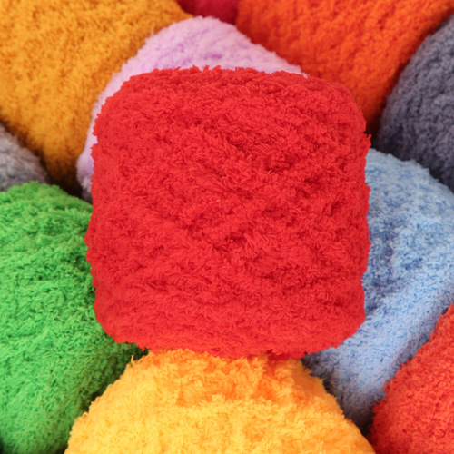 3 strands of coral velvet wool group DIY material wrapping thread hook hat single strand wool knitted carpet scarf clothes hand-knitted