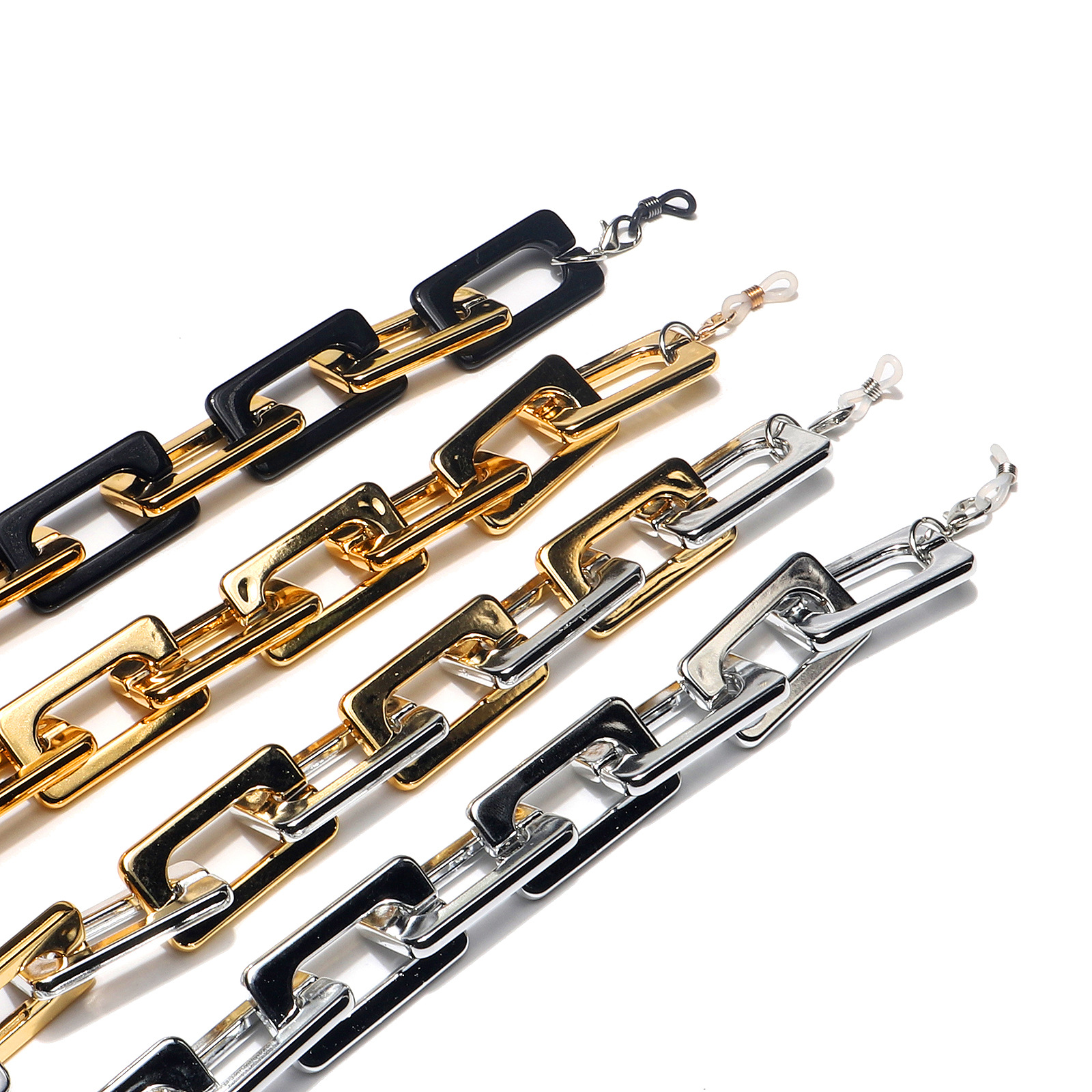 30g Weight Plastic Material Gold, Silver, Black Color Simple Fashion Plastic Acetate Leopard Pattern Glasses Chain 无