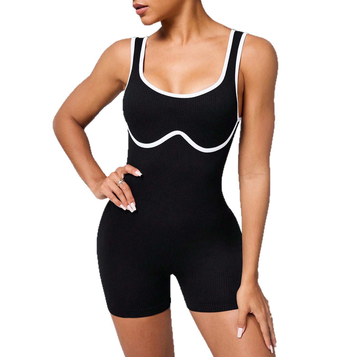 Traje de yoga de una pieza sin costuras de Yucai Chaleco elástico de movimiento aéreo de alta calidad para mujer