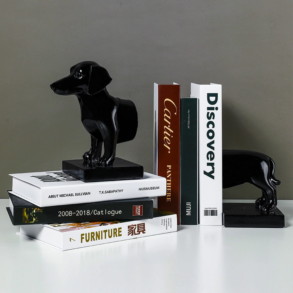 Такса-щенок как креативная подставка под книги, книжный шкаф, подарок на новоселье для гостиной, столовой, детской комнаты, декор из смолы, милые украшения
